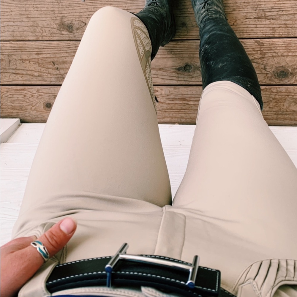 Tan LeMieux Silicone Knee Patch Breeches